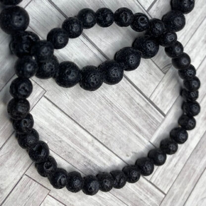 Lava Bead Bracelet 6mm